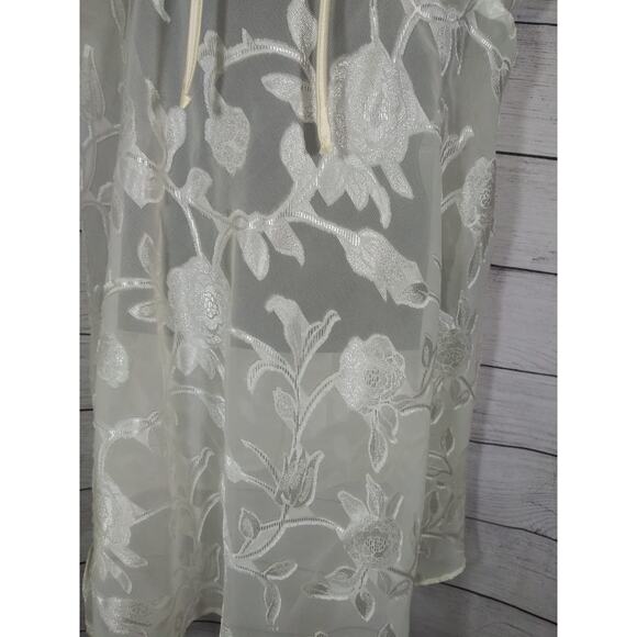 Vintage Cream Floral Lace Accent Slip Dress Top Nightie Fairy Y2K Sz Medium - Picture 4 of 6